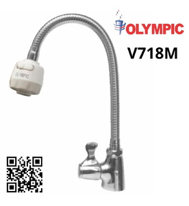 Vòi chậu rửa bát lạnh gắn chậu cần mềm Olympic V718M