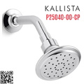 Bát sen tắm và tay sen gắn tường màu Chrome Kallista P25040-00-CP