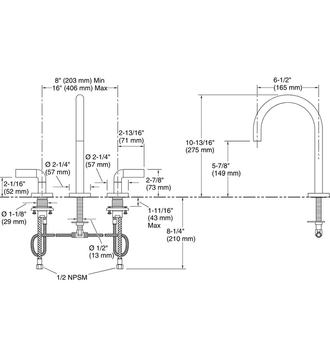 Vòi chậu rửa mặt 3 chân cổ ngỗng vàng Kallista P32358-ULB-SN