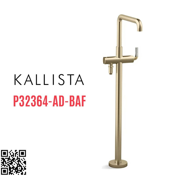 Vòi bồn tắm gắn sàn 1 lỗ nóng lạnh vàng Kallista P32364-AD-BAF