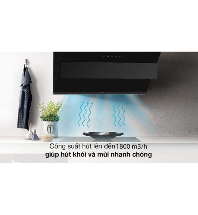 Máy hút mùi kính vát Midea 90J18