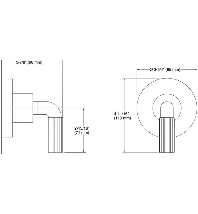 Mặt nạ chuyển hướng dòng nước sen tắm Nickel Kallista P32415-CREM-SN
