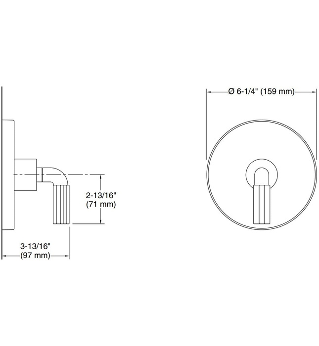 Mặt nạ điều chỉnh nhiệt độ sen tắm Nickel Kallista P32418-LV-BN