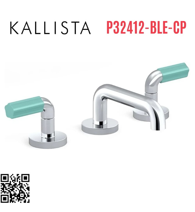 Vòi chậu rửa mặt 3 chân cổ thấp Chrome Kallista P32412-BLE-CP