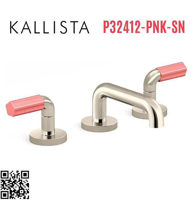 Vòi chậu rửa mặt 3 chân cổ thấp Nickel Kallista P32412-PNK-SN