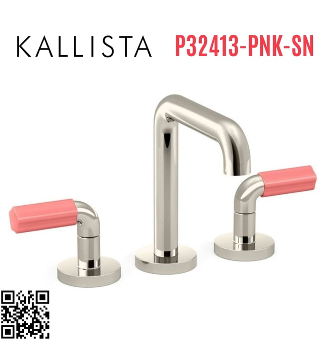 Vòi chậu rửa mặt 3 chân cổ cao Nickel Kallista P32413-PNK-SN