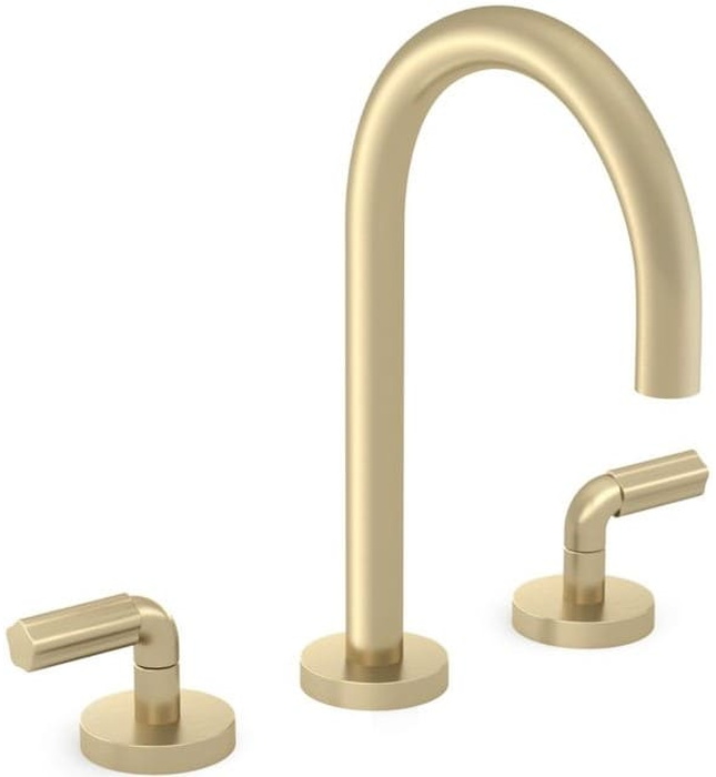 Vòi chậu rửa mặt 3 chân cổ ngỗng vàng Kallista P32414-LV-BAF