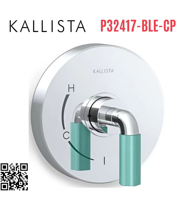 Mặt nạ điều khiển đơn sen tắm âm tường Chrome Kallista P32417-BLE-CP