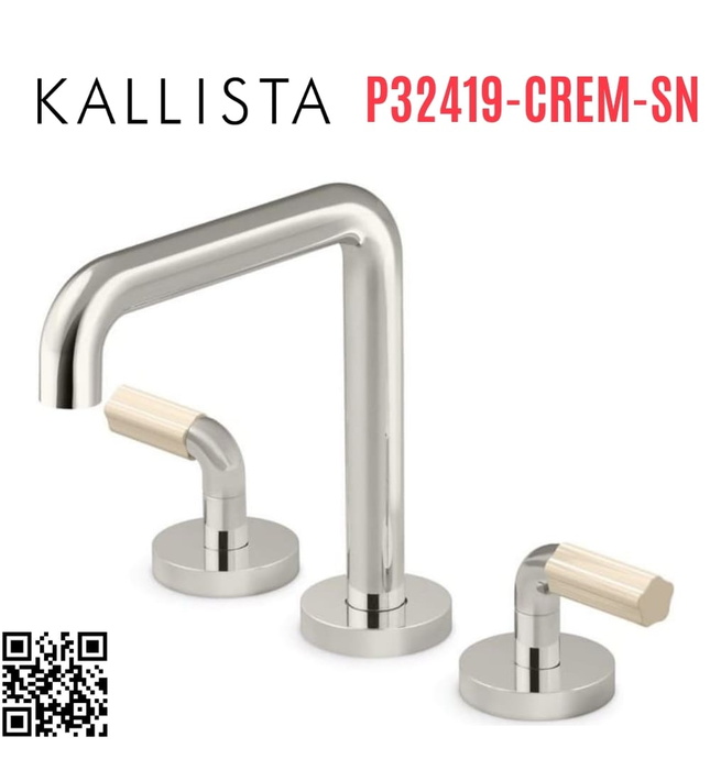 Vòi bồn tắm thân cao nóng lạnh Nickel Kallista P32419-CREM-SN