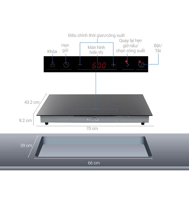 Bếp Từ Hồng Ngoại 2 Vùng Nấu Midea MC-IHD361 