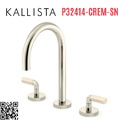 Vòi chậu rửa mặt 3 chân cổ ngỗng Nickel Kallista P32414-CREM-SN