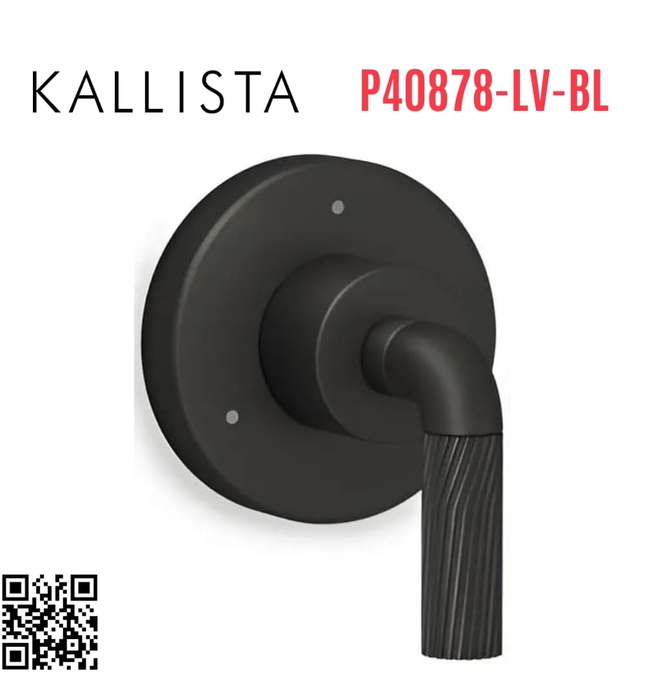 Mặt nạ chuyển hướng dòng nước sen tắm đen Kallista P40878-LV-BL