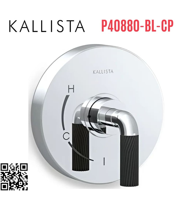 Mặt nạ điều khiển đơn sen tắm âm tường Chrome Kallista P40880-BL-CP