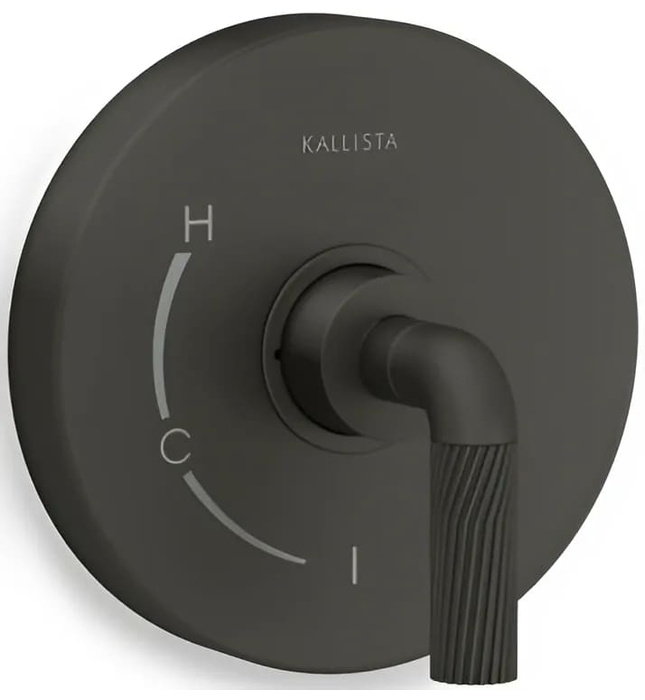 Mặt nạ điều khiển đơn sen tắm âm tường đen Kallista P40880-LV-BL