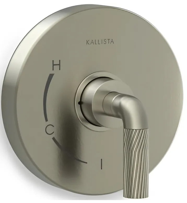 Mặt nạ điều khiển đơn sen tắm âm tường Nickel Kallista P40880-LV-BN