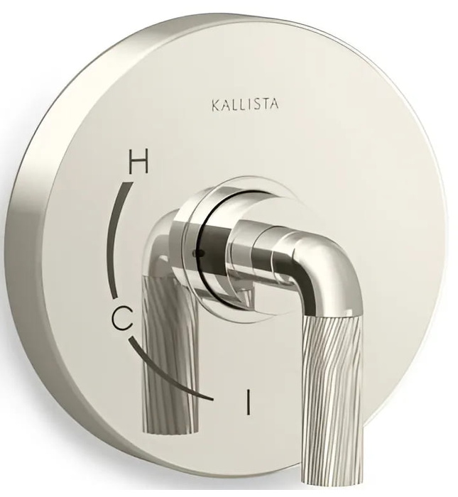 Mặt nạ điều khiển đơn sen tắm âm tường Nickel Kallista P40880-LV-SN