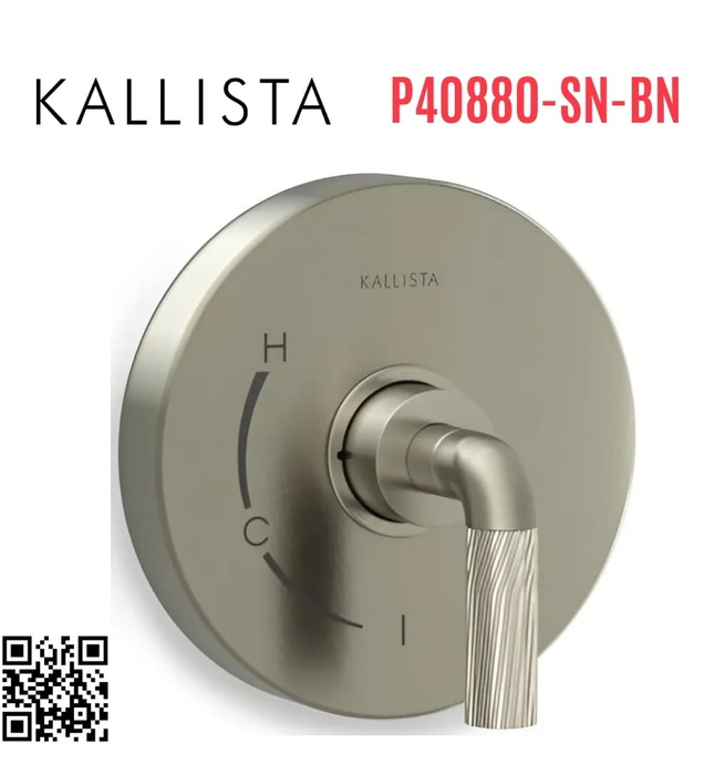 Mặt nạ điều khiển đơn sen tắm âm tường Nickel Kallista P40880-SN-BN