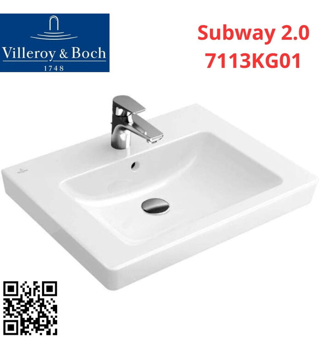 Chậu rửa lavabo treo tường Villeroy-boch Subway 2.0 7113KG01