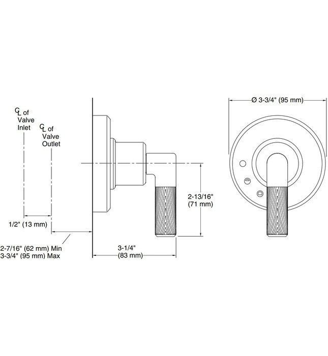 Mặt nạ điều chỉnh âm lượng sen tắm Nickel Kallista P24923-SNW-SN