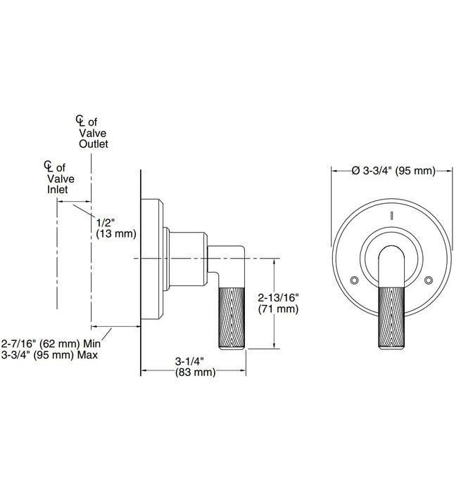 Mặt nạ chuyển hướng dòng nước sen tắm Chrome Kallista P24924-CPH-CP