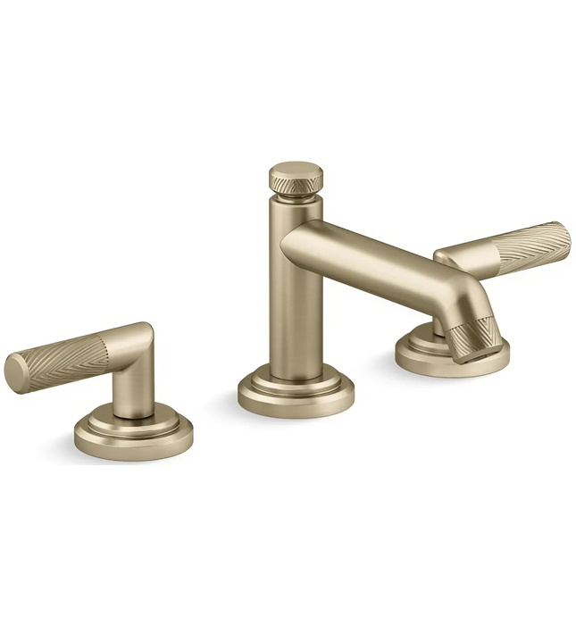 Vòi chậu rửa mặt 3 chân cổ thấp vàng Kallista P24901-BAF-BAF