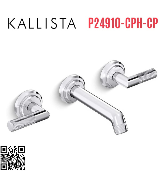 Vòi chậu rửa mặt 3 chân âm tường Chrome Kallista P24910-CPH-CP