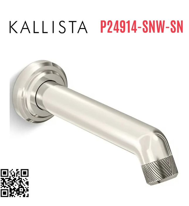 Vòi xả bồn tắm gắn tường Nickel Kallista P24914-SNW-SN