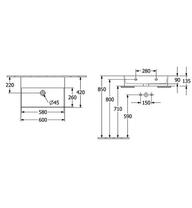 Chậu rửa lavabo Villeroy-boch Memento 2.0 4A226F01