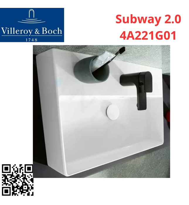 Chậu rửa lavabo treo tường Villeroy-boch Subway 2.0 4A221G01