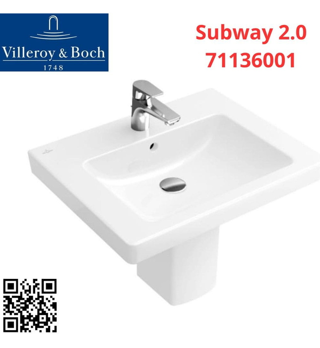 Chậu rửa lavabo treo tường Villeroy-boch Subway 2.0 71136001