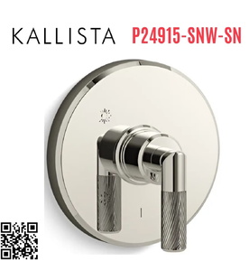 Mặt nạ điều khiển đơn sen tắm âm tường Nickel Kallista P24915-SNW-SN