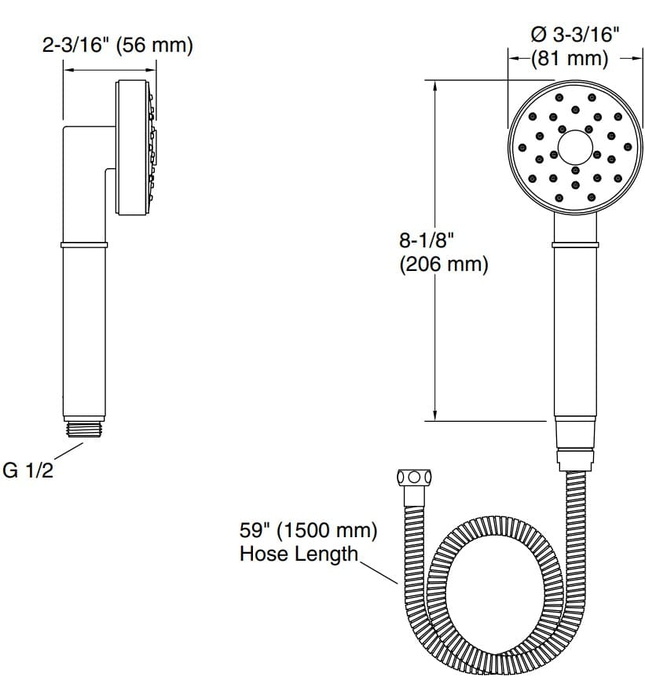 Bộ dây bát sen tắm cầm tay màu vàng Kallista P25656-00-BAF