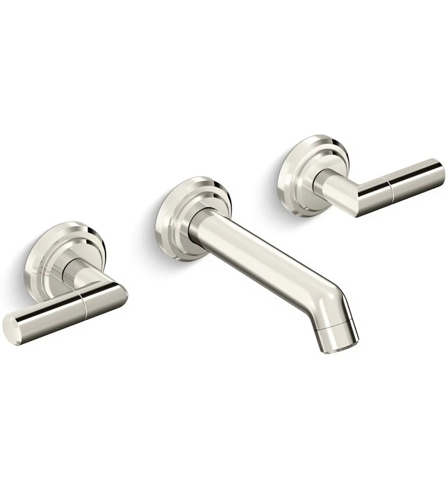 Vòi chậu rửa mặt 3 chân âm tường Nickel Kallista P24911-LV-SN