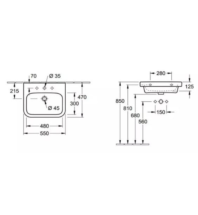 Chậu rửa lavabo Villeroy-boch Architectura 41885501