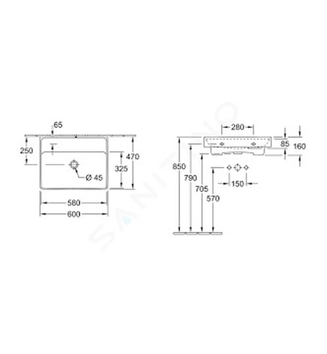Chậu rửa lavabo Villeroy-boch Collaro 4A336301