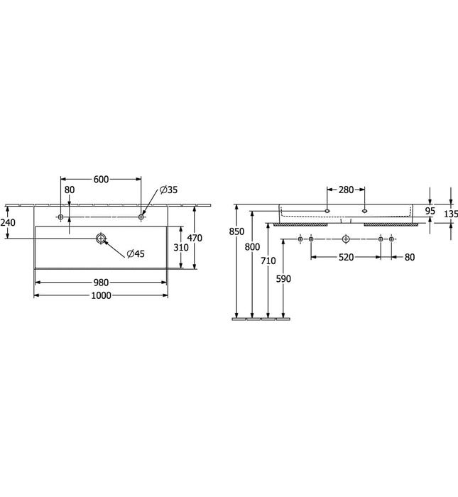Chậu rửa lavabo Villeroy-boch Memento 2.0 4A221LR7
