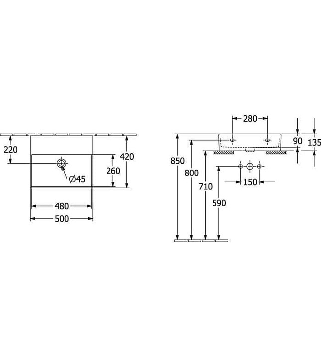 Chậu rửa lavabo Villeroy-boch Memento 2.0 4A225FR7