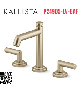 Vòi chậu rửa mặt 3 chân cổ cao vàng Kallista P24905-LV-BAF