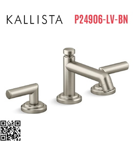Vòi chậu rửa mặt 3 chân cổ thấp Nickel Kallista P24906-LV-BN
