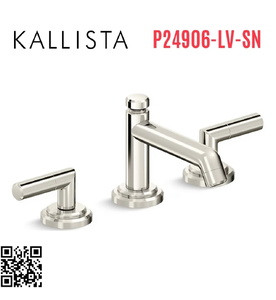 Vòi chậu rửa mặt 3 chân cổ thấp Nickel Kallista P24906-LV-SN