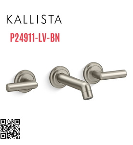 Vòi chậu rửa mặt 3 chân âm tường Nickel Kallista P24911-LV-BN