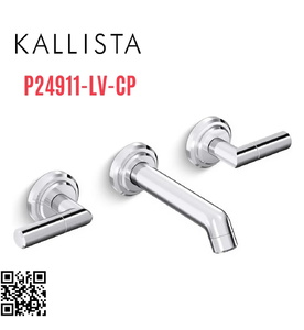 Vòi chậu rửa mặt 3 chân âm tường Chrome Kallista P24911-LV-CP
