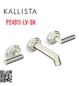 Vòi chậu rửa mặt 3 chân âm tường Nickel Kallista P24911-LV-SN