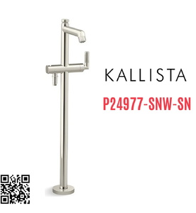 Vòi bồn tắm gắn sàn 1 lỗ nóng lạnh nickel Kallista P24977-SNW-SN
