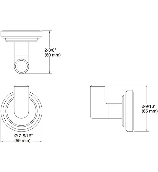 Móc treo tường đơn màu Chrome Kallista P24946-00-CP