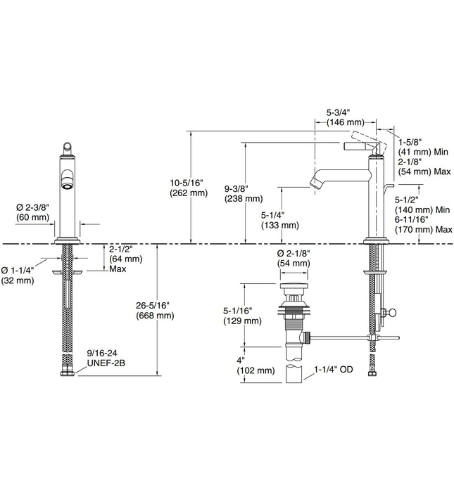 Vòi chậu rửa mặt 1 lỗ vàng Kallista P31590-00-BAF