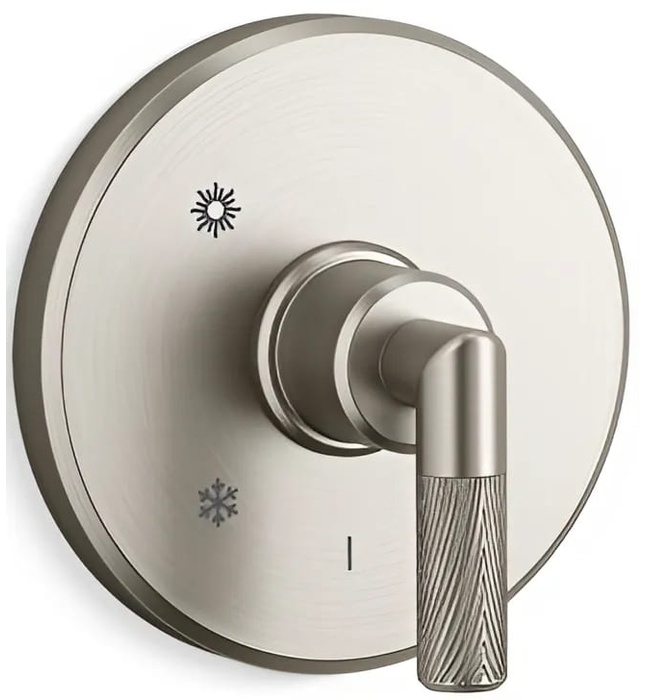 Mặt nạ điều khiển đơn sen tắm âm tường Nickel Kallista P24918-LV-BN