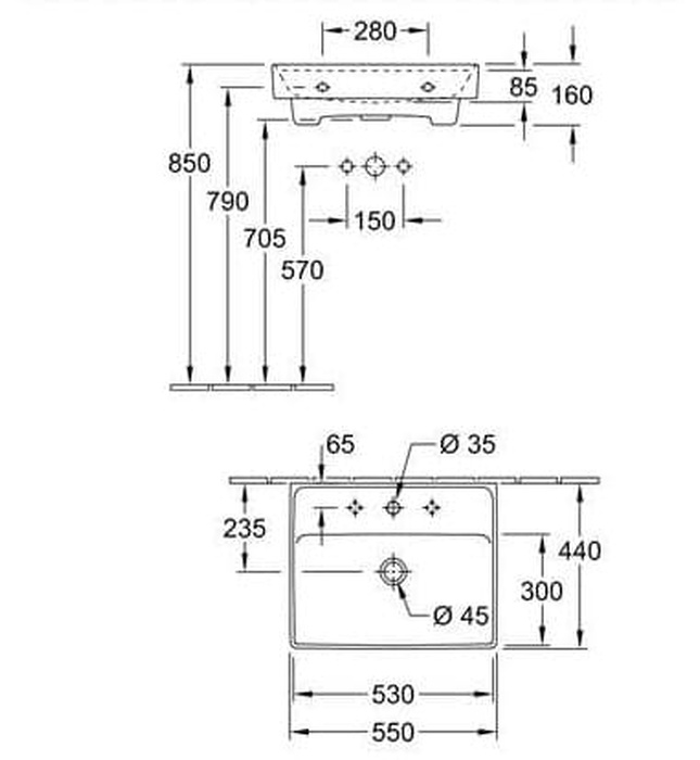 Chậu rửa lavabo Đức Villeroy-boch Collaro 4A335801