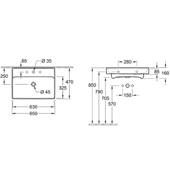 Chậu rửa lavabo Đức Villeroy-boch Collaro 4A336801