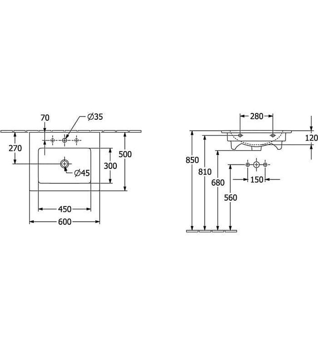 Chậu rửa lavabo Đức Villeroy-boch Venticello 412462R1
